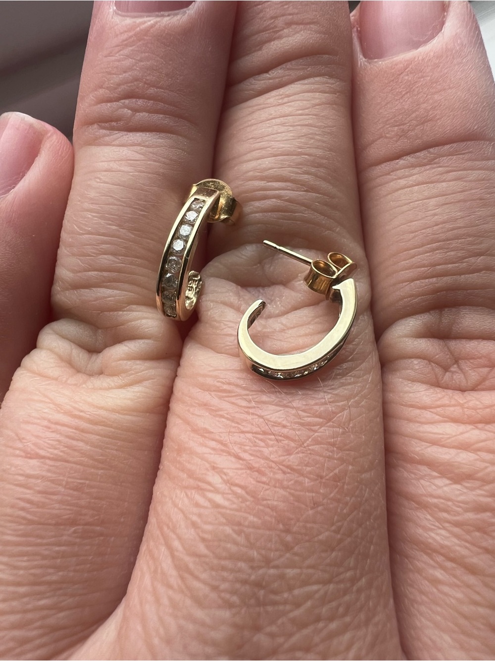 10K yellow gold and diamond earrings